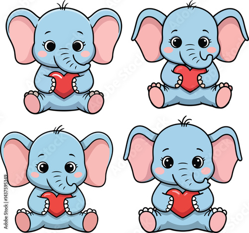 Cute Baby Elephant vector illustration