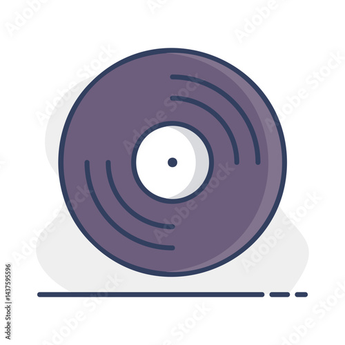 Vinyl record, lp record vector icon