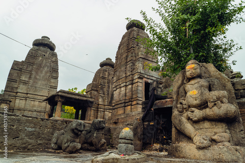 Baijnath Temple Complex, with the main Shiva Temple surrounded by 17 smaller shrines, all built in Nagara style and maintained by the Archaeological Survey of India. photo