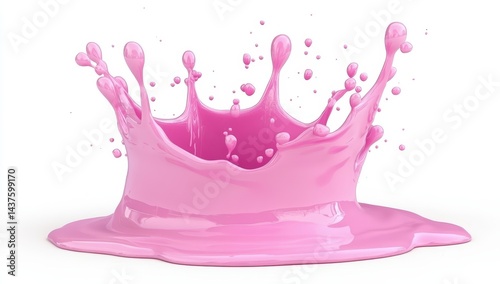 Pink liquid splash crown