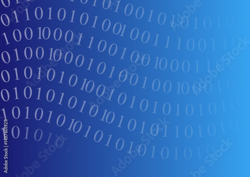 blue binary code flow background