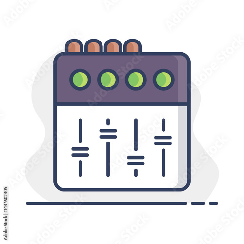 Mixing console vector flat icon