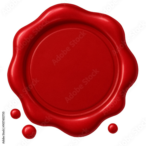 Red Wax Seal: Capturing the essence of formality, this close-up shot of a classic red wax seal showcases its smooth surface and symbolic importance in official documents.