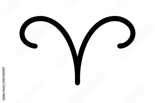 Aries Zodiac Sign Icon | Simple Astrological Symbol for Horoscopes and Predictions