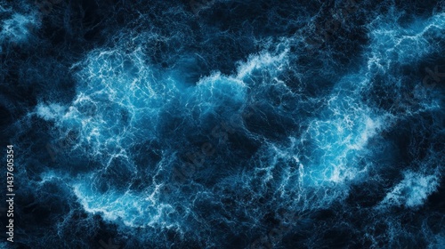 Ocean Waves Abstract: Deep Blue Serenity