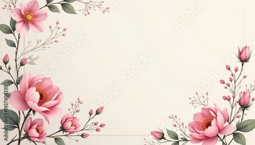 Wallpaper Mural Subtle floral motif, pastel shades, delicate lines, mobile, airy Torontodigital.ca