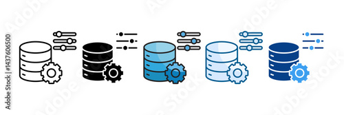 Database Management Icon Set Multiple Style Collection