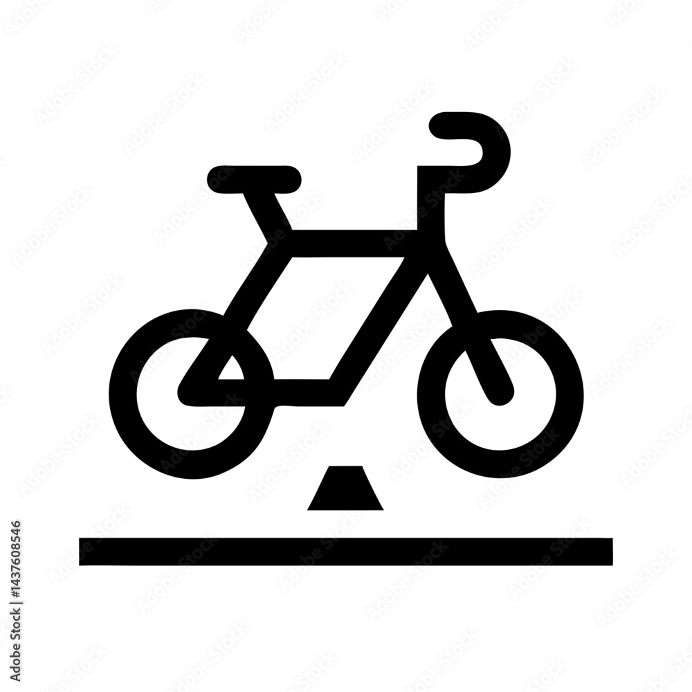 Fototapeta premium Isolated bicycle icon on a flat surface 