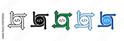Continuous Delivery Icon Set Multiple Style Collection