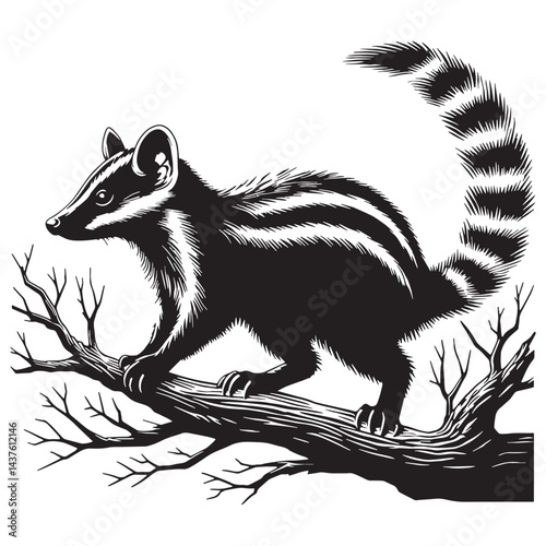 Elegant numbat silhouette vector with defined lines for creative branding and logo design – numbat silhouette – numbat vector – numbat illustration – silhouette of numbat

