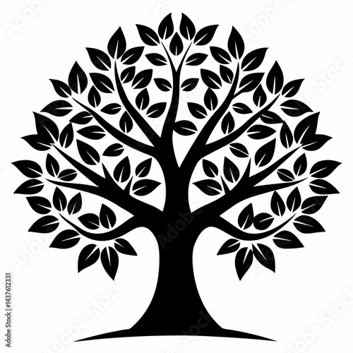 Minimalist Tree Icon on White Background