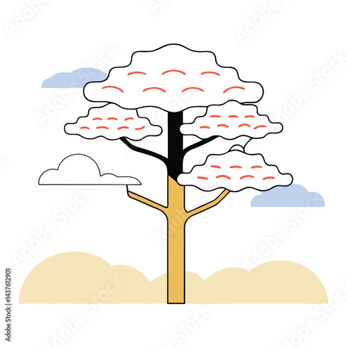 Evergreen and Tropical Trees Collection douglas fir tree, yew tree, juniper, larch, hemlock, banana, papaya, mango, cypress, coconut-palm