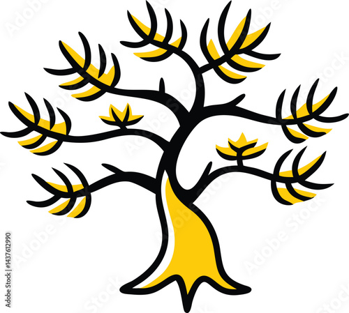 Evergreen and Tropical Trees Collection douglas fir tree, yew tree, juniper, larch, hemlock, banana, papaya, mango, cypress, coconut-palm