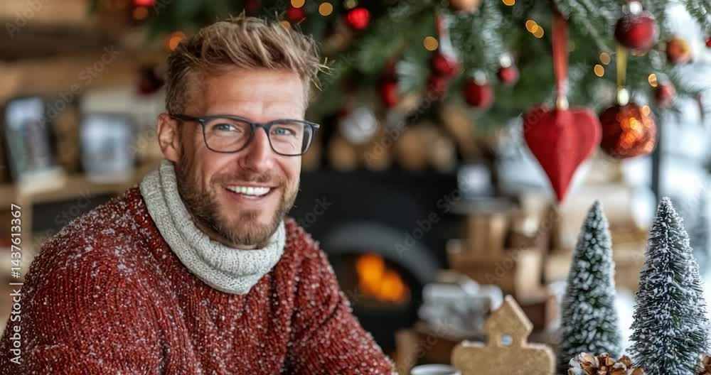 Man holiday sweater portrait Man holiday sweater portrait