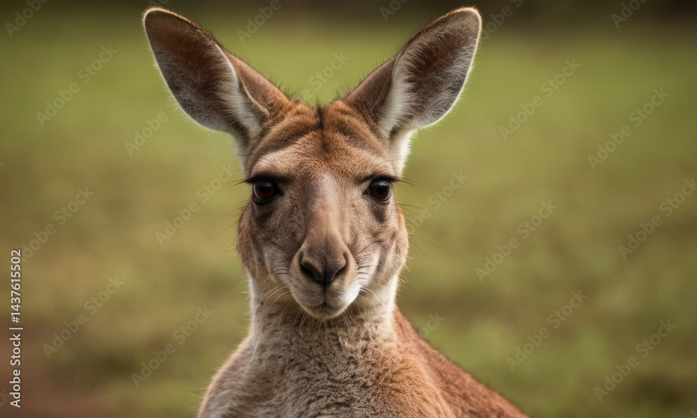 A close-up photo of a kangaroo in a natural environment A close-up photo of a kangaroo in a natural environment