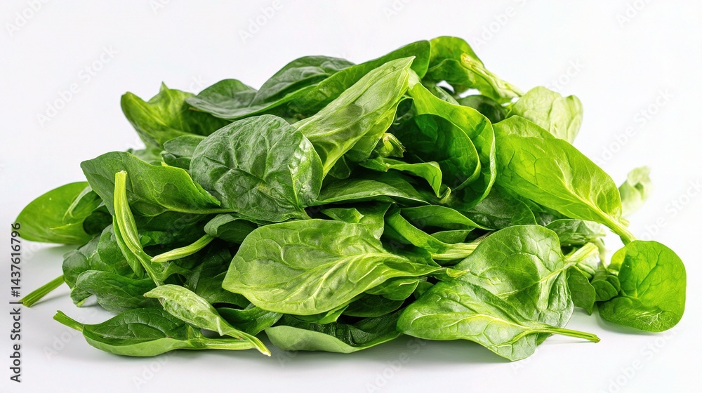 Fresh and Crisp Spinach Leaves Isolated on White Background Fresh and Crisp Spinach Leaves Isolated on White Background