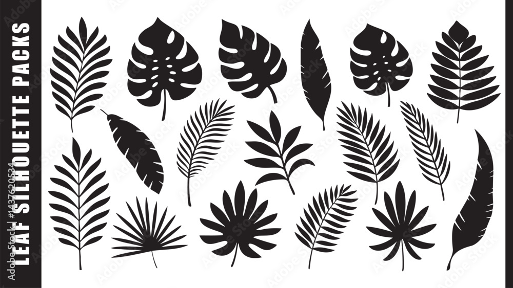 Fototapeta premium Elegant Leaf Silhouettes Pack