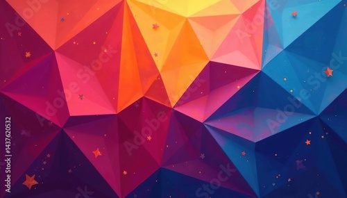 Abstract geometric shapes, endlessly repeating , vibrant, art, abstract