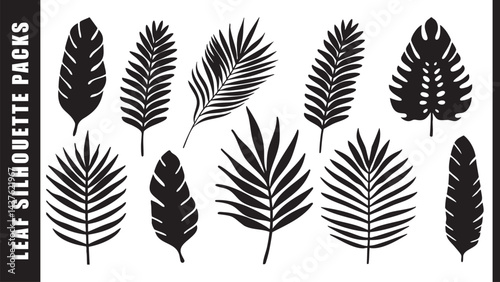 set of black silhouettes of wheat