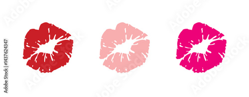 kiss mark lips cute love lipstick vector emoji illustration