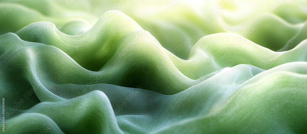 Fototapeta premium Abstract soft green fabric folds.