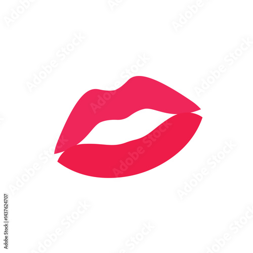 kiss mark lips cute love lipstick vector emoji illustration