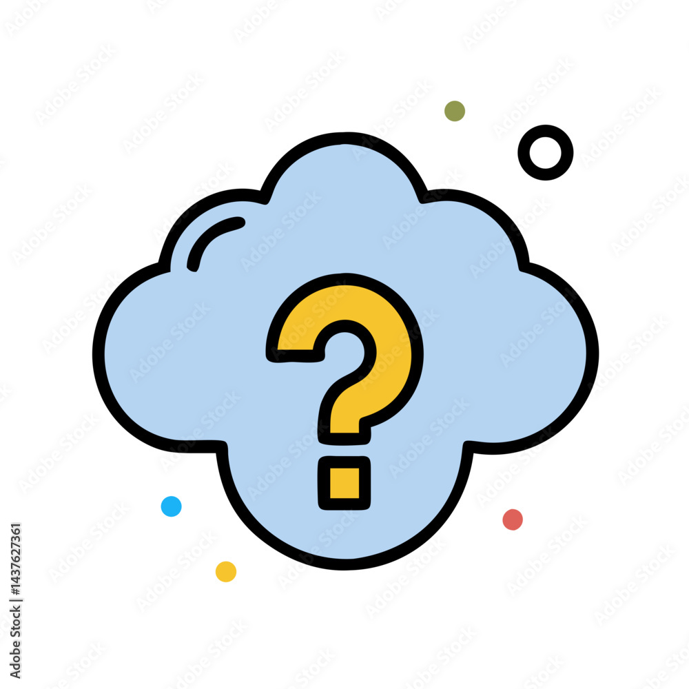 Cloud with Question Mark Icon - Colorful Cloud Computing Inquiry Symbol Cloud with Question Mark Icon - Colorful Cloud Computing Inquiry Symbol