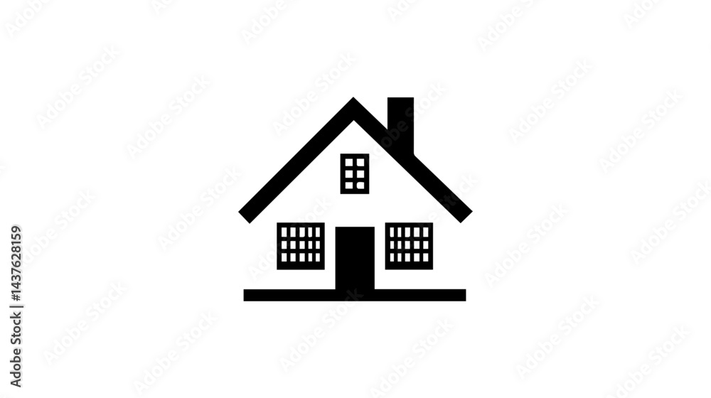 Minimalist abstract design featuring a geometric illustration of a house with a clean and modern look, suitable for real estate and architecture concepts Minimalist abstract design featuring a geometric illustration of a house with a clean and modern look, suitable for real estate and architecture concepts