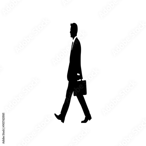 Minimalist Black Silhouette of a Dynamic Dancer Capturing Movement and Energy in an Artistic Expression on a White Background