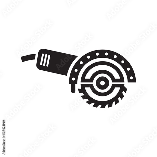 Cutting tool angle grinder silhouette