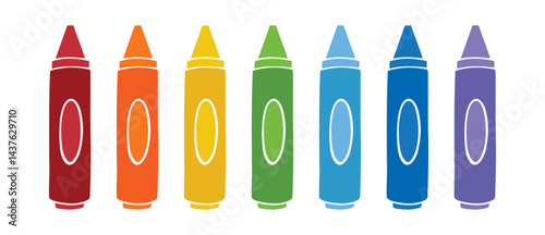 colorful cartoon wax crayons coloring crayon set. wax crayon icon doodle hand drawn clipart symbol