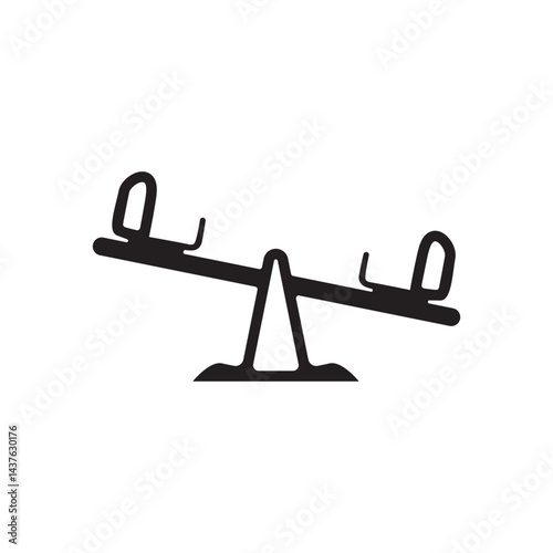 Playground seesaw silhouette vector