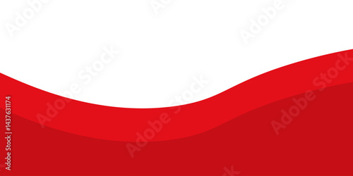 Vector red line background curve element with white space for text and message design, overlapping layers.