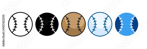 Baseball Icon Set Multiple Style Collection