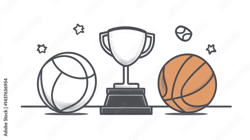 custom made wallpaper toronto digitalBasketball, volleyball trophy victory, sports