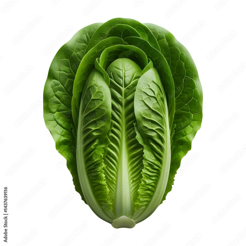 Fototapeta premium Fresh romaine lettuce head healthy eating salad ingredient vegetarian food diet on transparent background