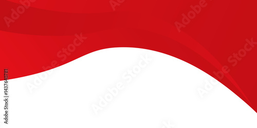 Vector red line background curve element with white space for text and message design, overlapping layers.