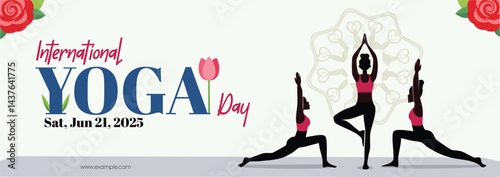 International Yoga Day Celebration Banner Design Template