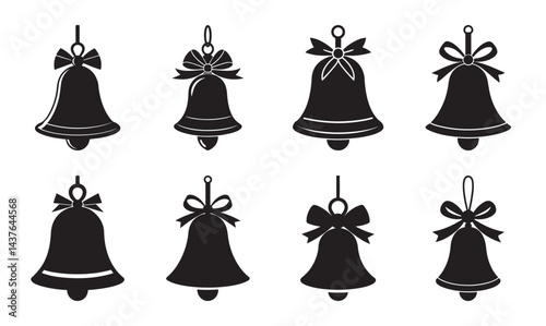 Christmas bells silhouette set