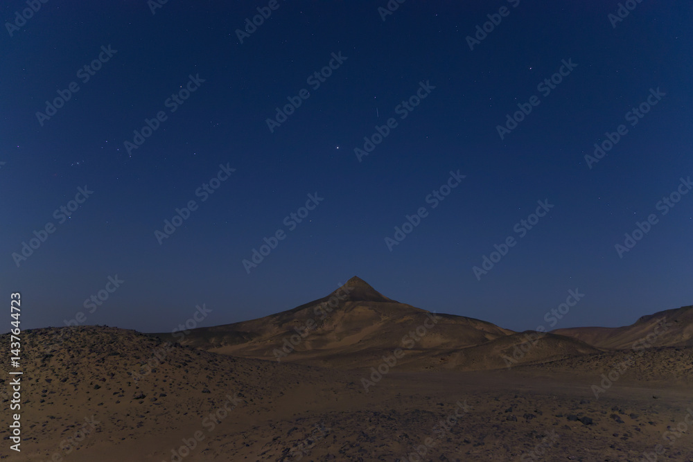 Starry night in the black desert in Egypt