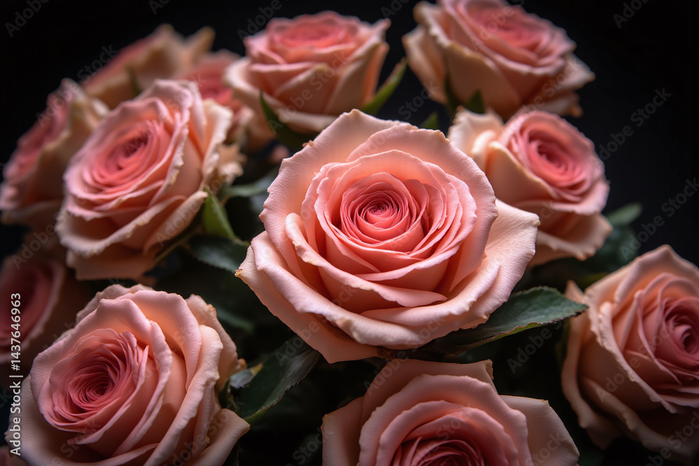 bunch of pink roses sitting on top of a lush green field 1 bunch of pink roses sitting on top of a lush green field 1