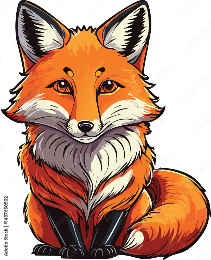 Obraz premium red fox vector illustration