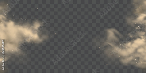 A digital pic showing a cloudy sky with a checkered background, meaning it's got transparency. Fluffy clouds float around, with a bunch of them on the left and a few on the right