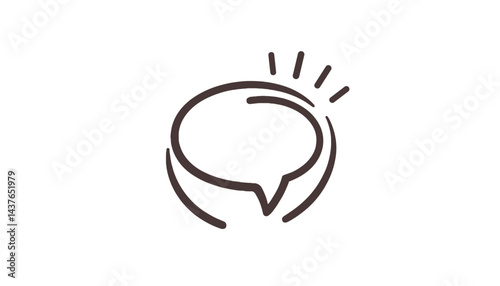 Simple Speech Bubble Icon in Minimalist Style  