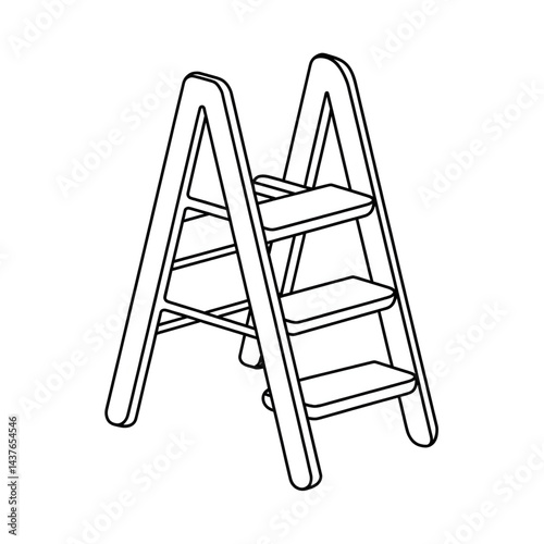vector illustration of a ladder coloring page 