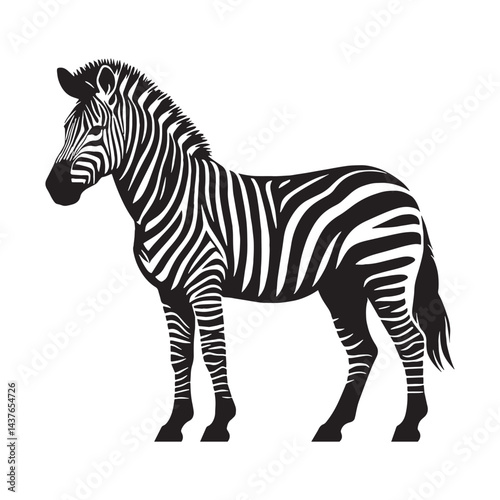 Strong zebra silhouette vector designed for modern logo creation and digital branding – zebra silhouette – zebra vector – zebra illustration – silhouette of zebra


