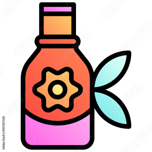 Sunscreen. Editable vector icon, coloured with outlined stroke.
