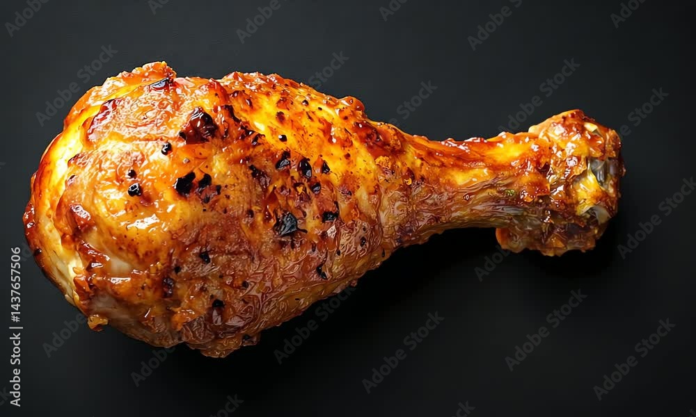 Golden-brown fried chicken drumstick.