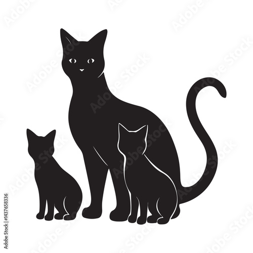 vector illustration of black cat