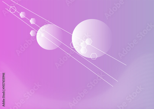 abstract pink and purple background with circles and lines creating a fantastic space